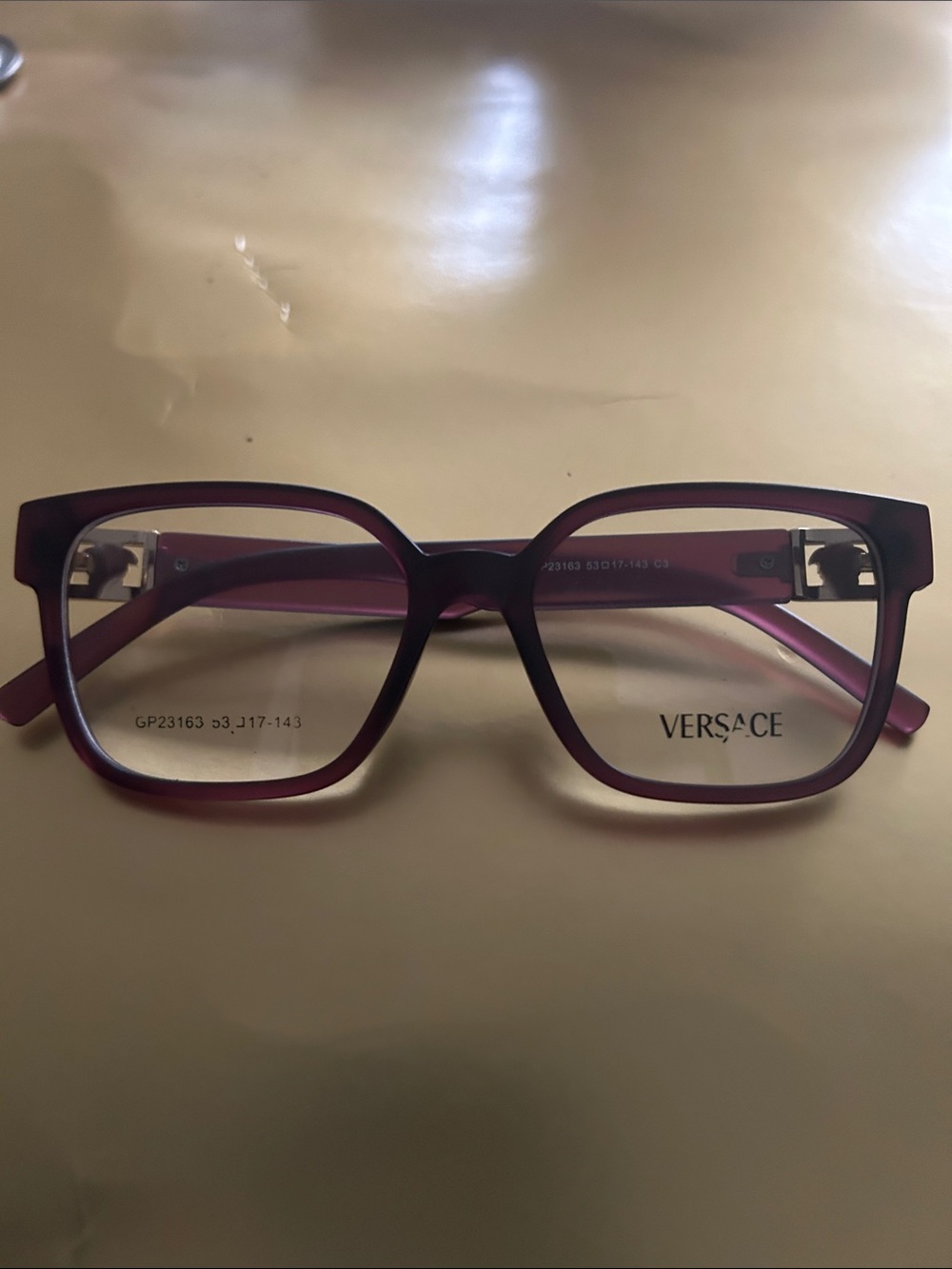 Versace Women's Plum Square Optical Glasses